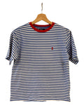 Womens Vintage Polo Ralph Lauren Blue Red Striped Tee