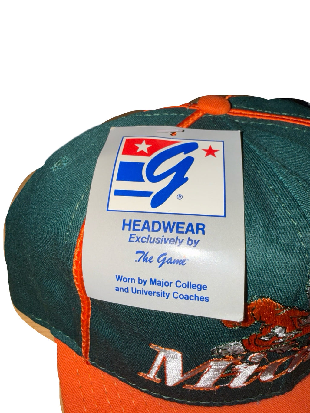 Vintage 90s Miami Hurricanes Crane The Game Snapback Hat KIF Vintage