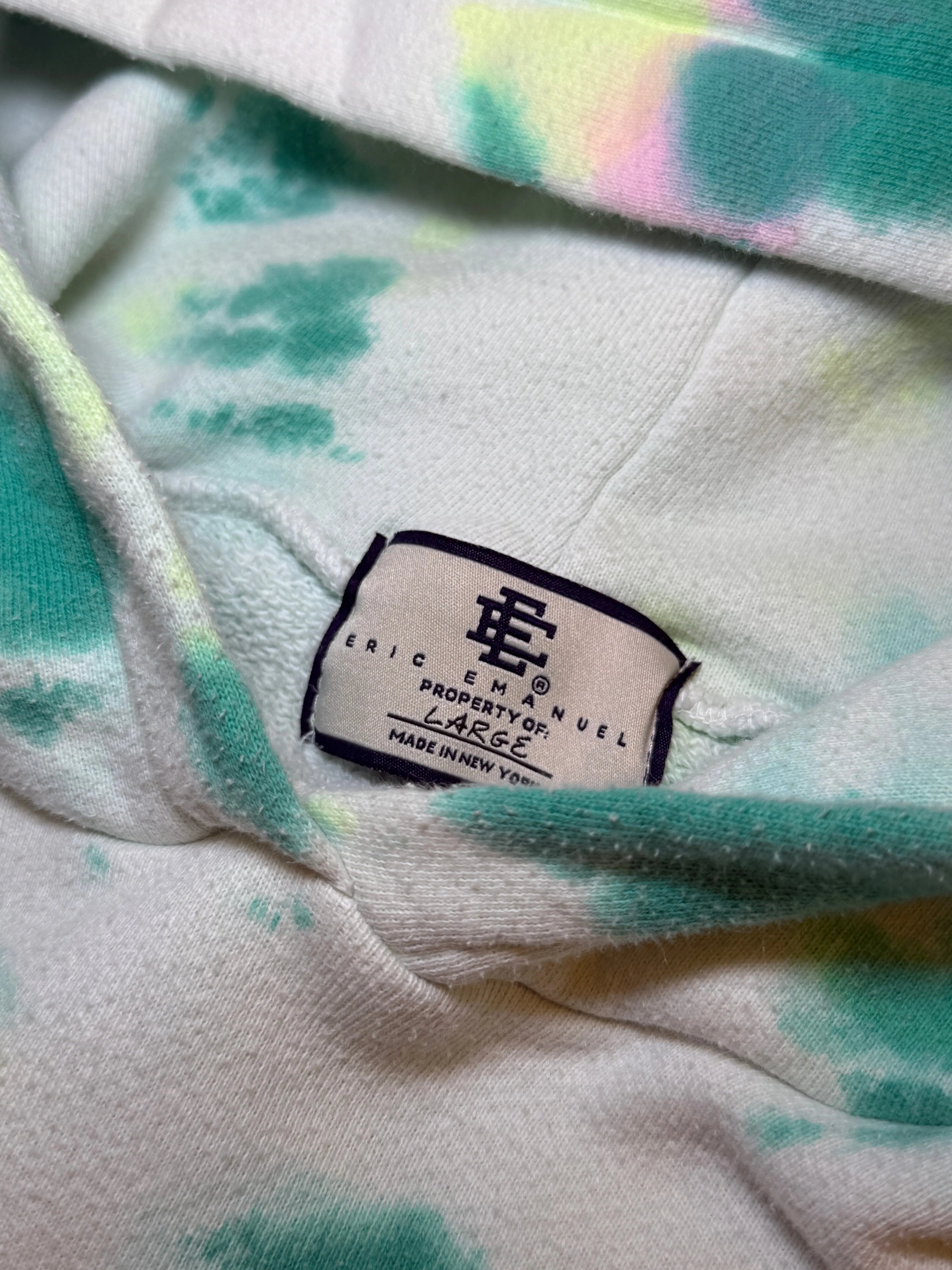 Archive Eric Emanuel Oversized White Tie Dye Hoodie KIF Vintage