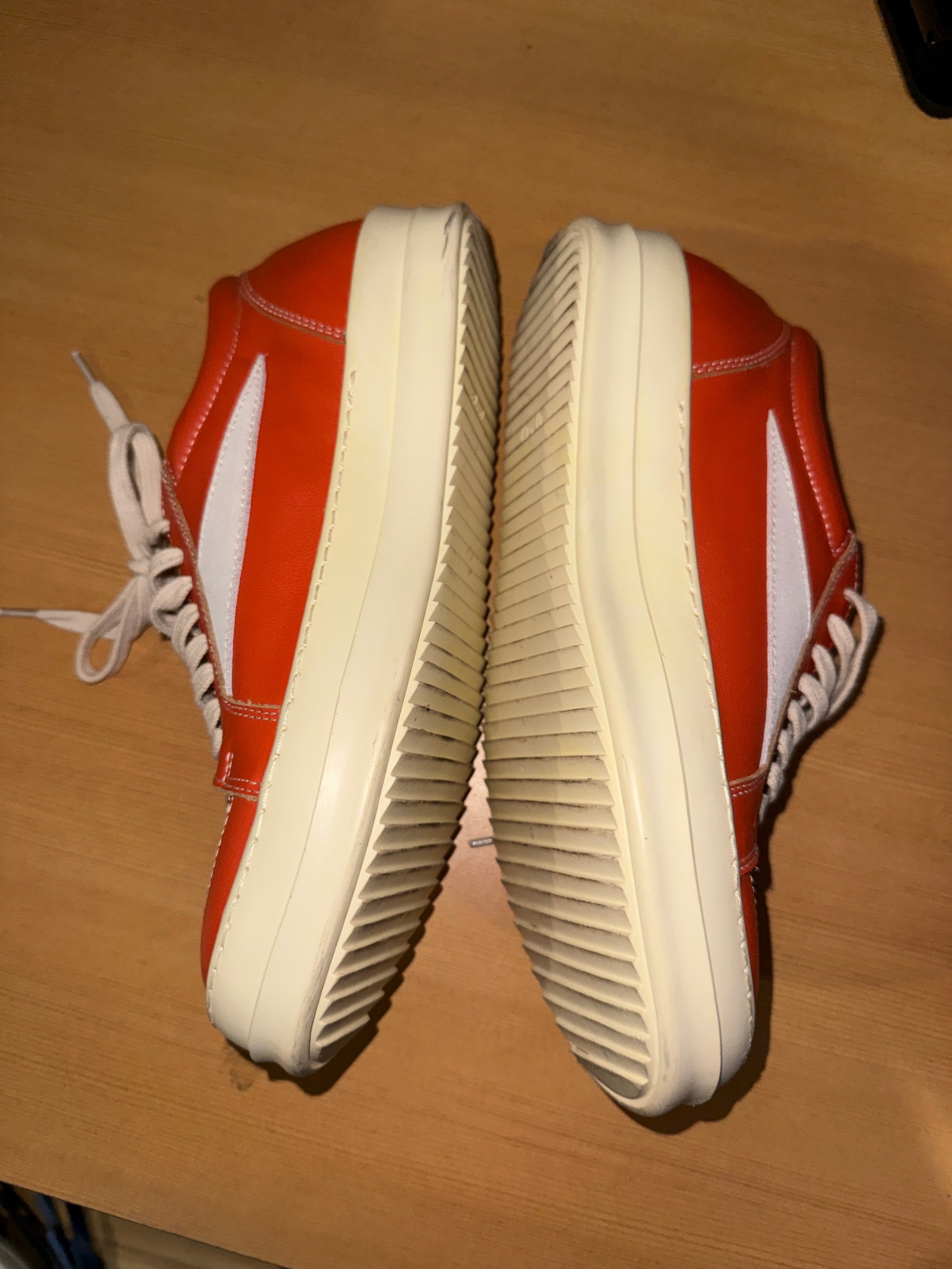 Size 7 / AW22 Rick Owens Suede Orange Strobe Vans KIF Vintage