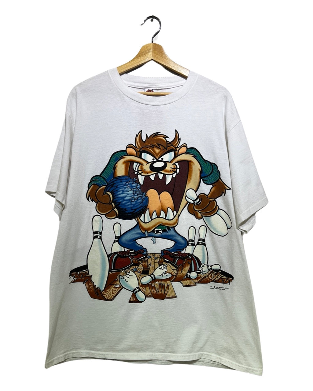 Vintage 1995 Taz Looney Tunes Bowling Double Sided Tee KIF Vintage