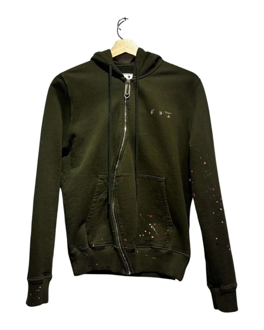 Archive Off-White Virgil Paint Splatter Zip Up Hoodie KIF Vintage