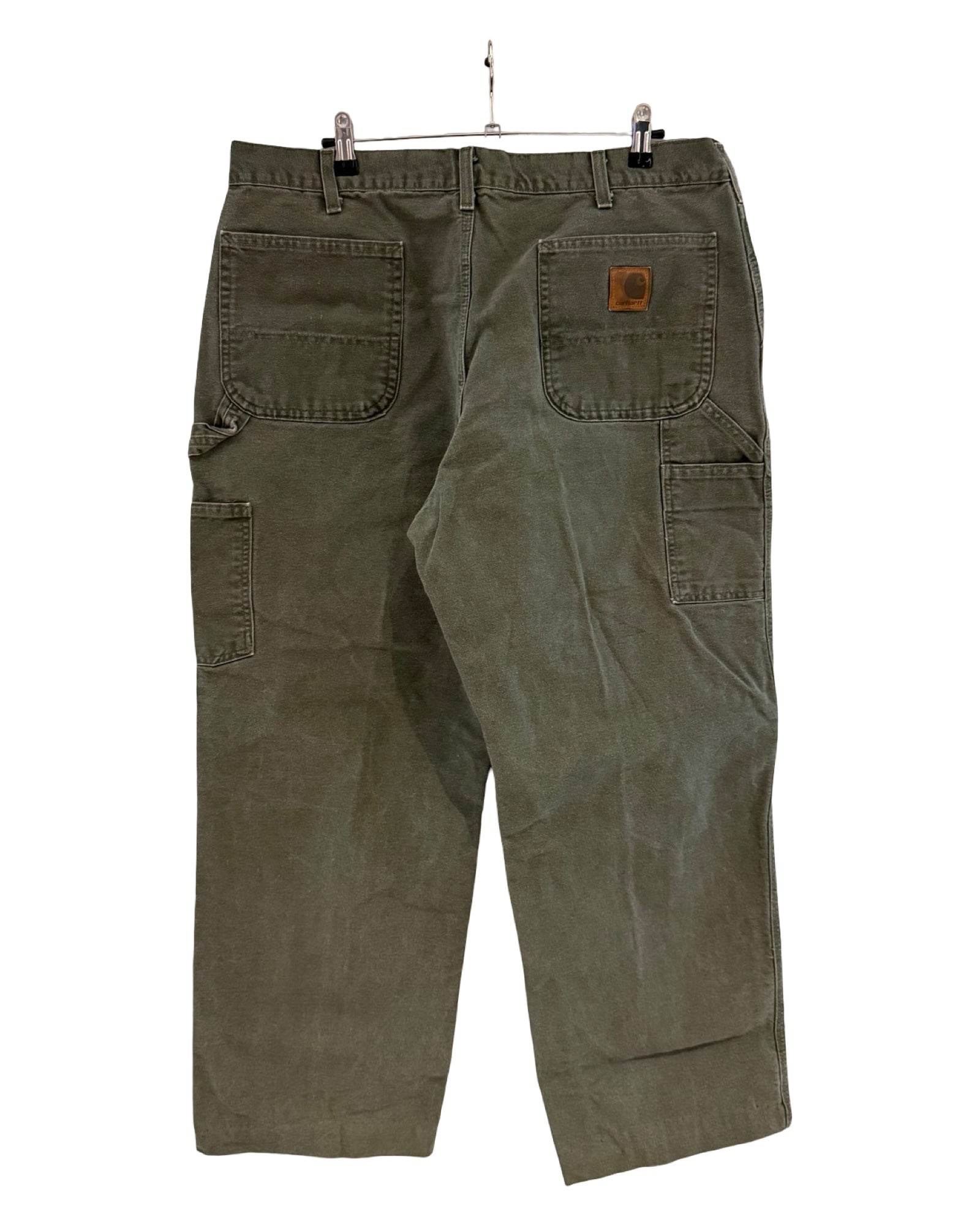 Pantalones Carhartt de carpintero verde oliva vintage, 38 x 30