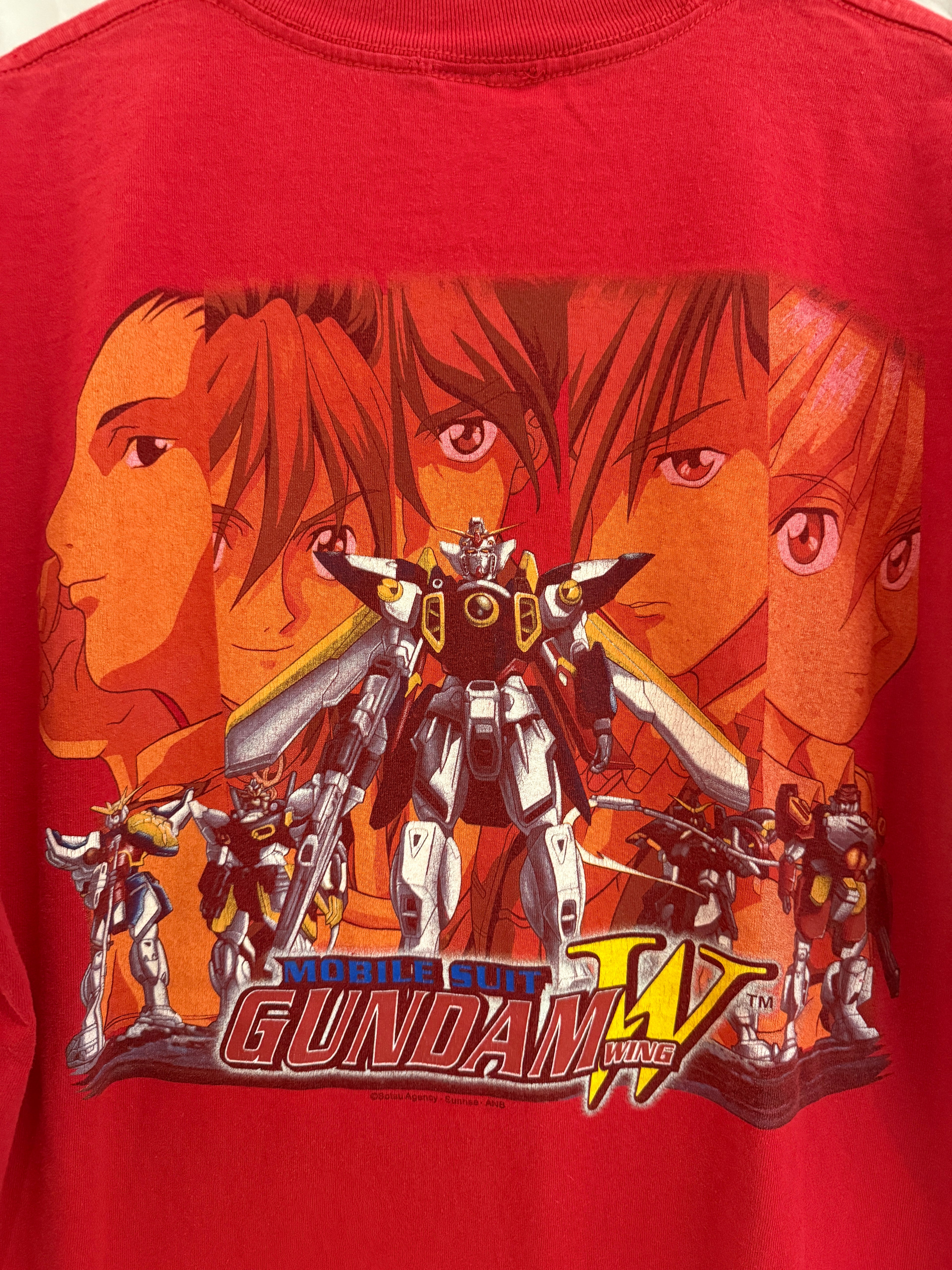 Vintage 2002 Gundam Wing Red Anime Promo Tee KIF Vintage