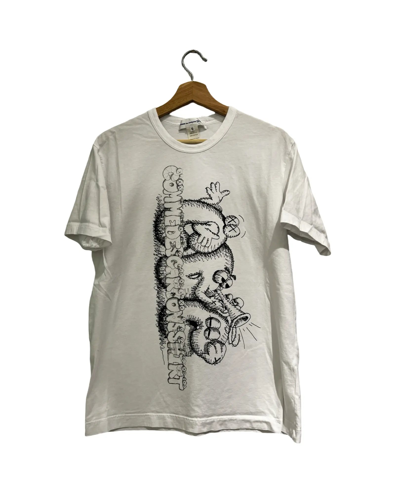 Archive KAWS x Comme Des Garcons White Tee KIF Vintage