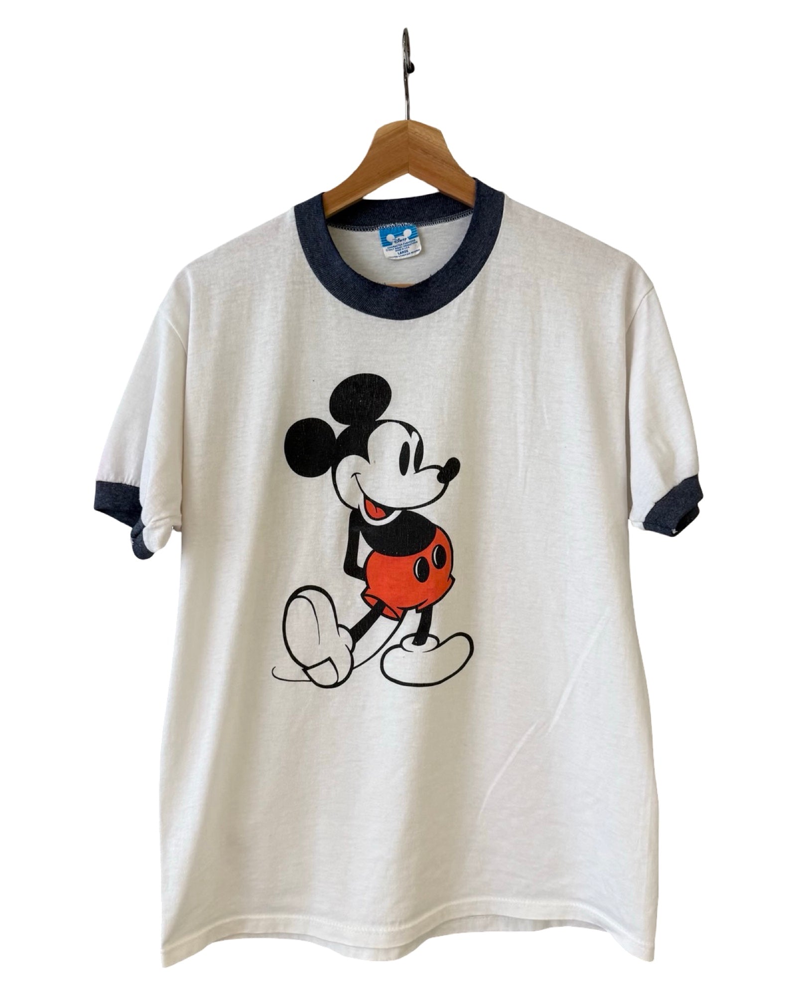 Vintage 80s Disney Mickey Mouse Ringer Promo Tee