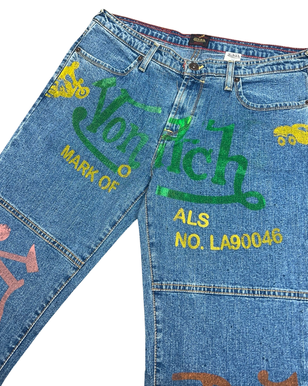 W 11 / M 30 Vintage Von Dutch Sample Big Print Jeans KIF Vintage