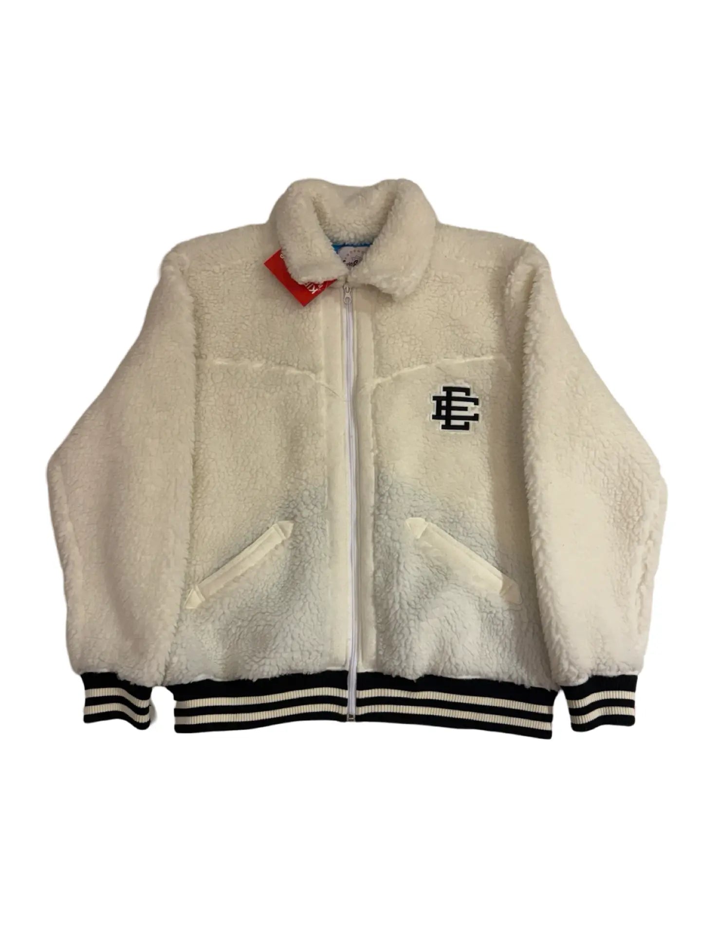 Archive SAMPLE Eric Emanuel White Sherpa Zip Up KIF Vintage
