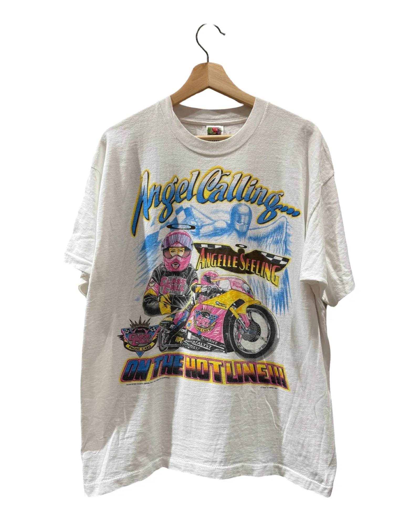 Vintage 1997 Angelle Seeling Motorcycle Racing Tee KIF Vintage