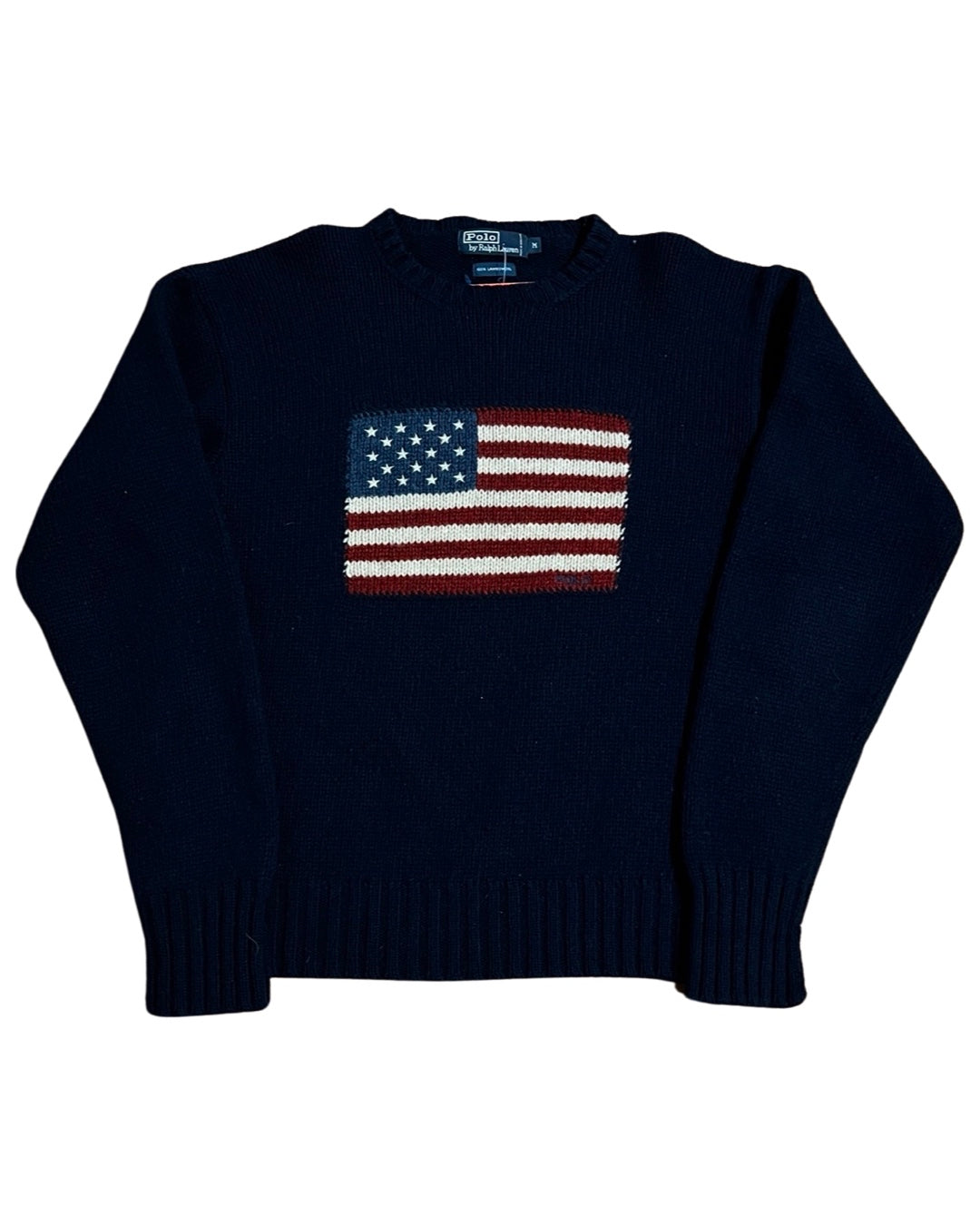 Vintage 90s Polo Ralph Lauren Flag Lambswool Sweater KIF Vintage