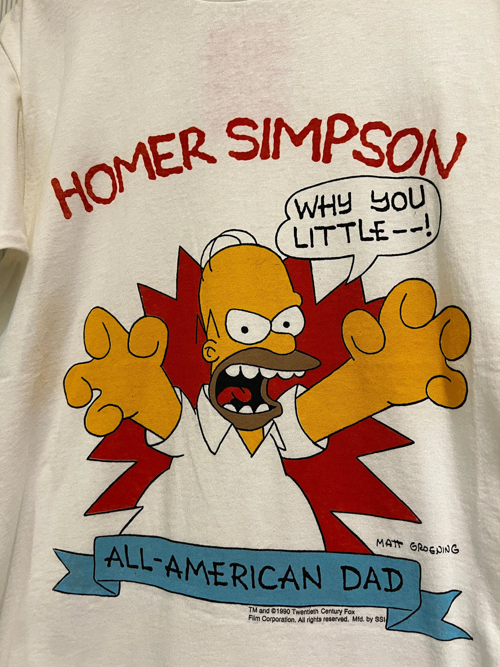 Vintage 1990 The Simpsons Homer American Dad Promo Tee KIF Vintage