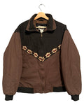 Chaqueta acolchada azteca marrón estilo vintage de los 90