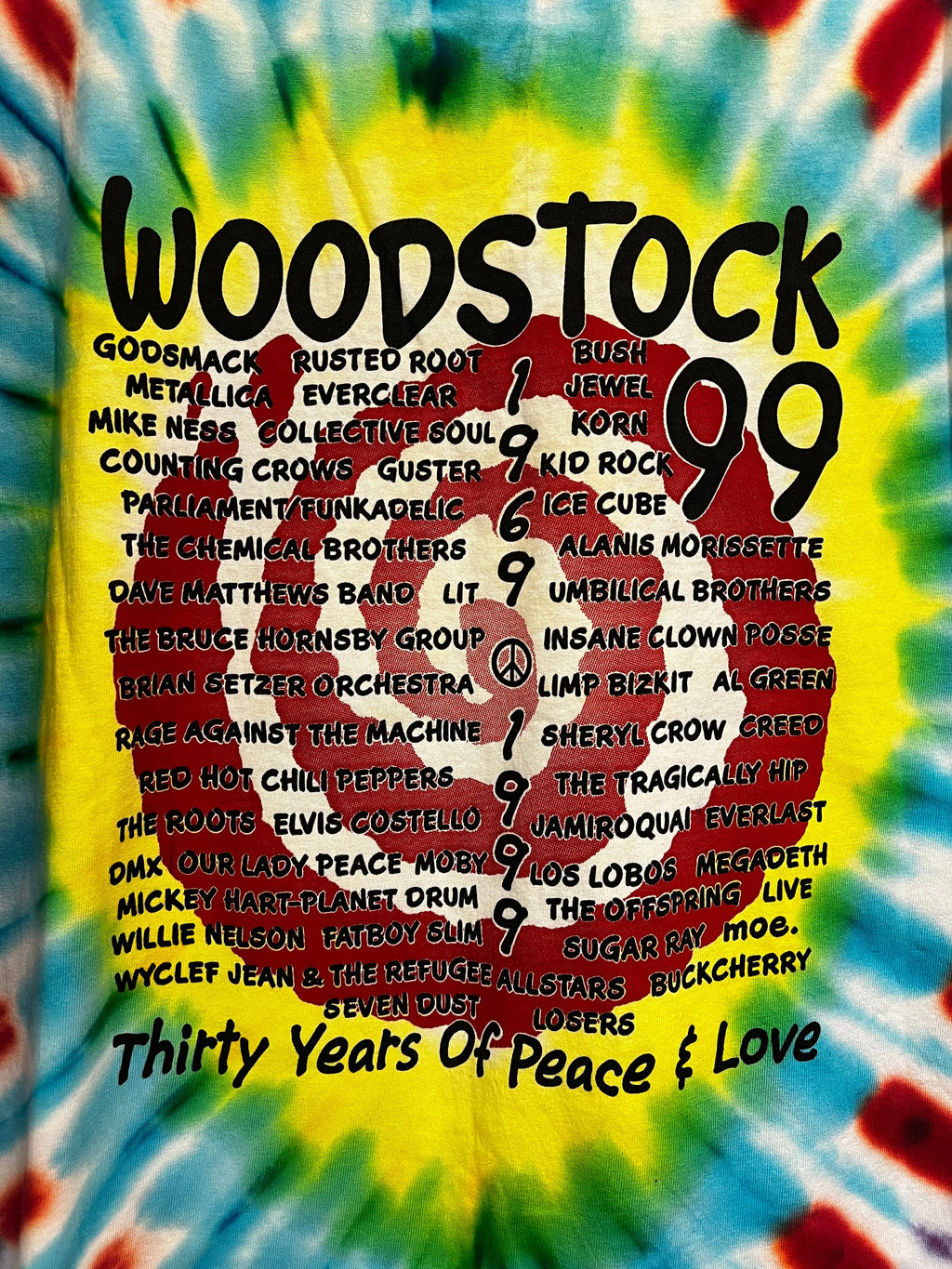 Vintage 1999 Woodstock Festival Line Up Tee KIF Vintage