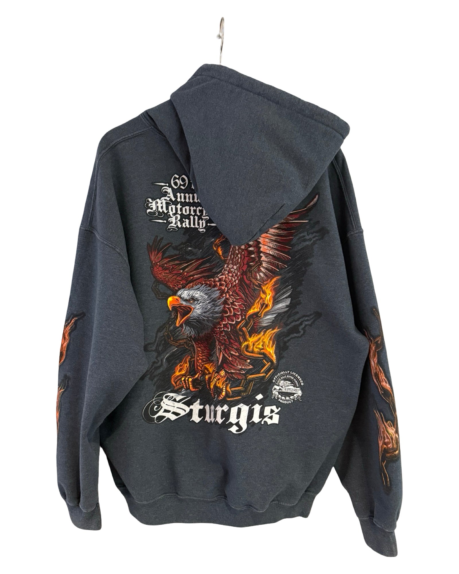 Vintage 2009 Sturgis Motorcycle Flames Hoodie KIF Vintage