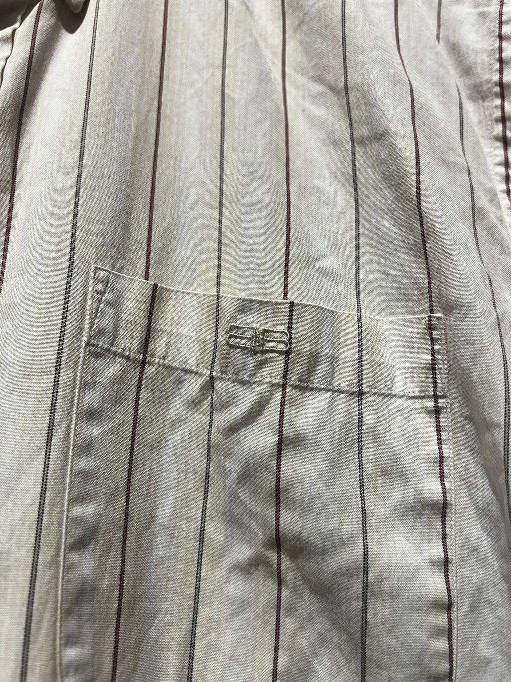 Archive 90s Balenciaga Striped Short Sleeve Logo Shirt KIF Vintage