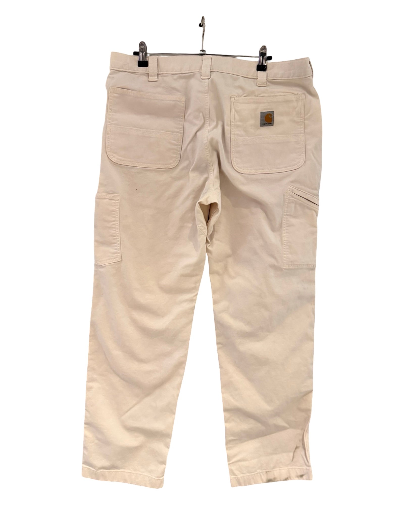38 x 32 Pantalones de carpintero vintage Carhartt de doble rodilla blancos