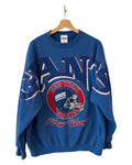 Sudadera vintage de cuello redondo de los 90, rara, con estampado grande de los New York Giants