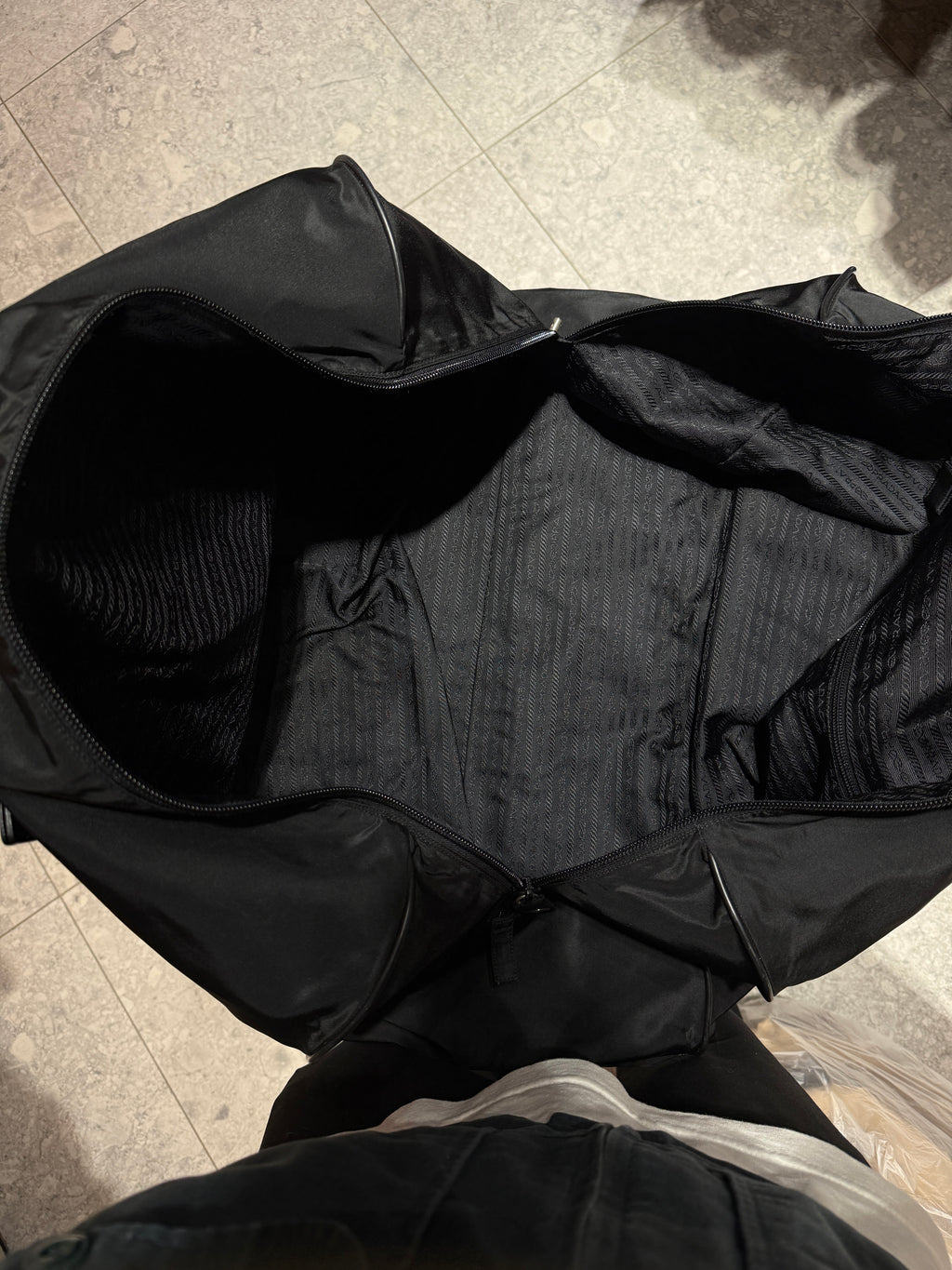 Vintage Prada Nero Nylon Duffle Bag KIF Vintage