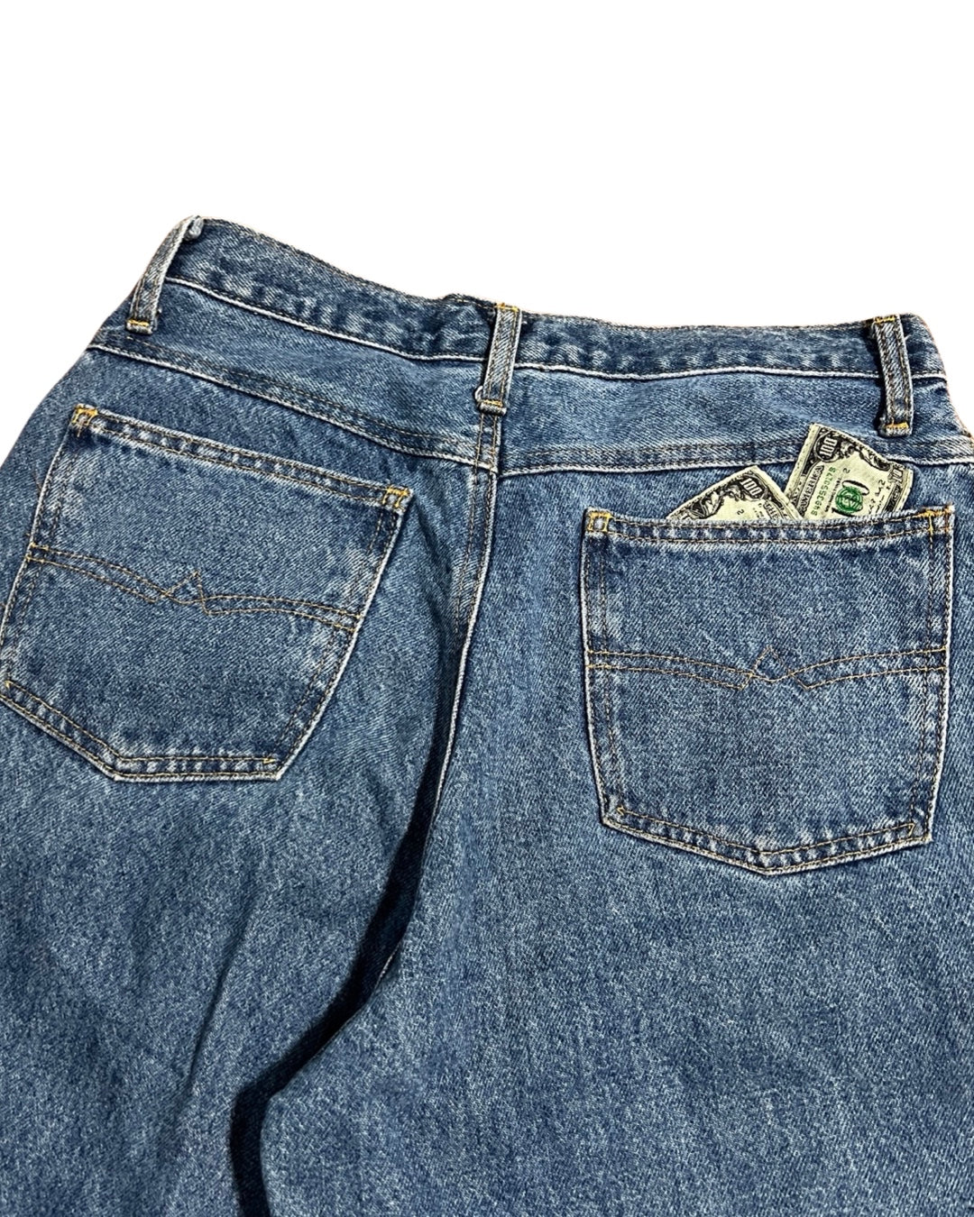 28 x 30 Vintage 80s Jou Jou Money Print Jeans KIF Vintage