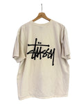 Camiseta Vintage Stussy con Logo Beige Claro
