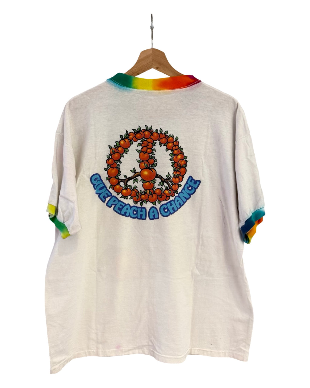 Vintage 90s Allman Brothers Band Give Peach Tie Dye Ringer Tee