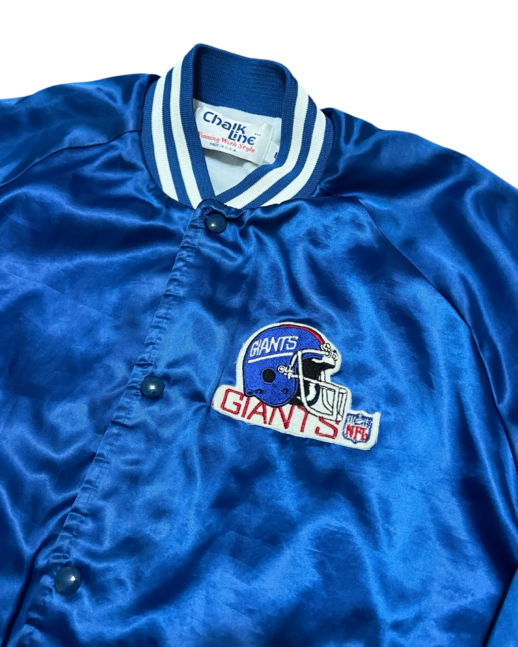 Vintage 80s New York Giants Satin Chalkline Jacket KIF Vintage