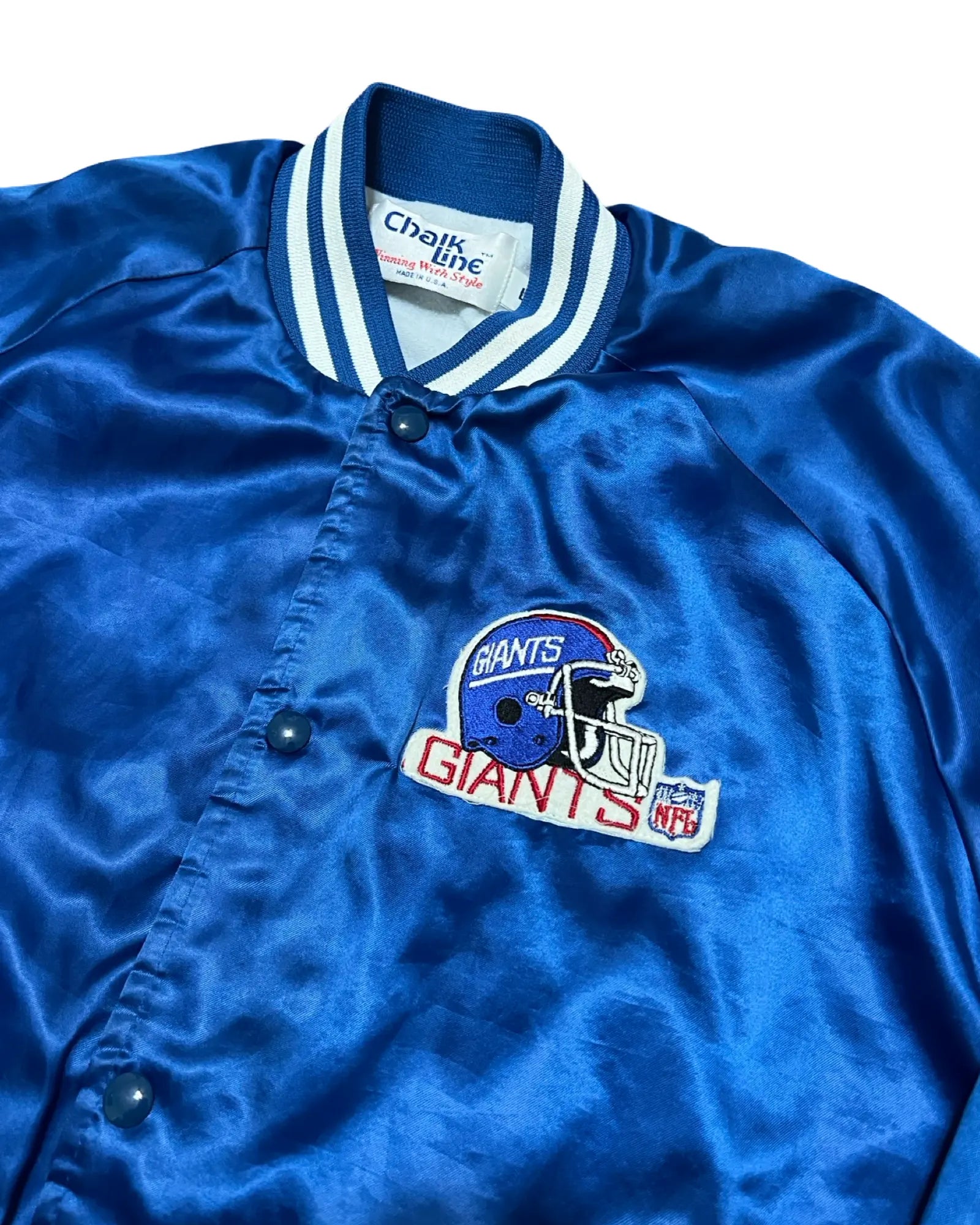 Vintage 80s New York Giants Satin Chalkline Jacket KIF Vintage