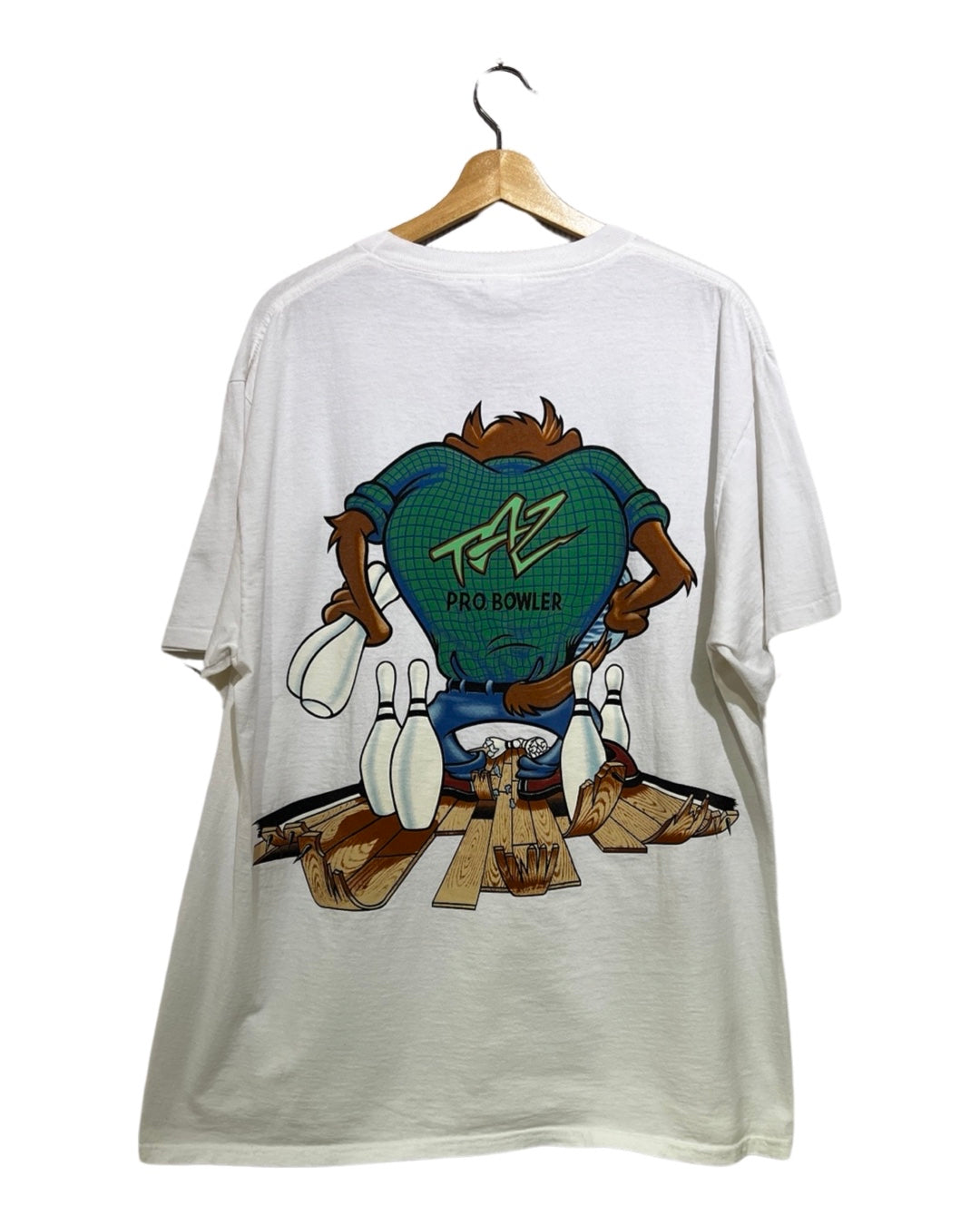 Vintage 1995 Taz Looney Tunes Bowling Double Sided Tee KIF Vintage