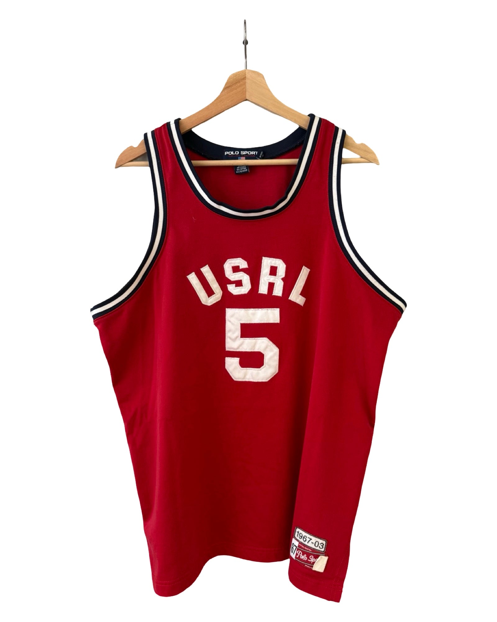 Vintage 2003 Polo Sport Ralph Lauren 5 Red Basketball Jersey