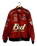 Vintage 90s Nascar Budweiser Suede & Leather Jacket KIF Vintage