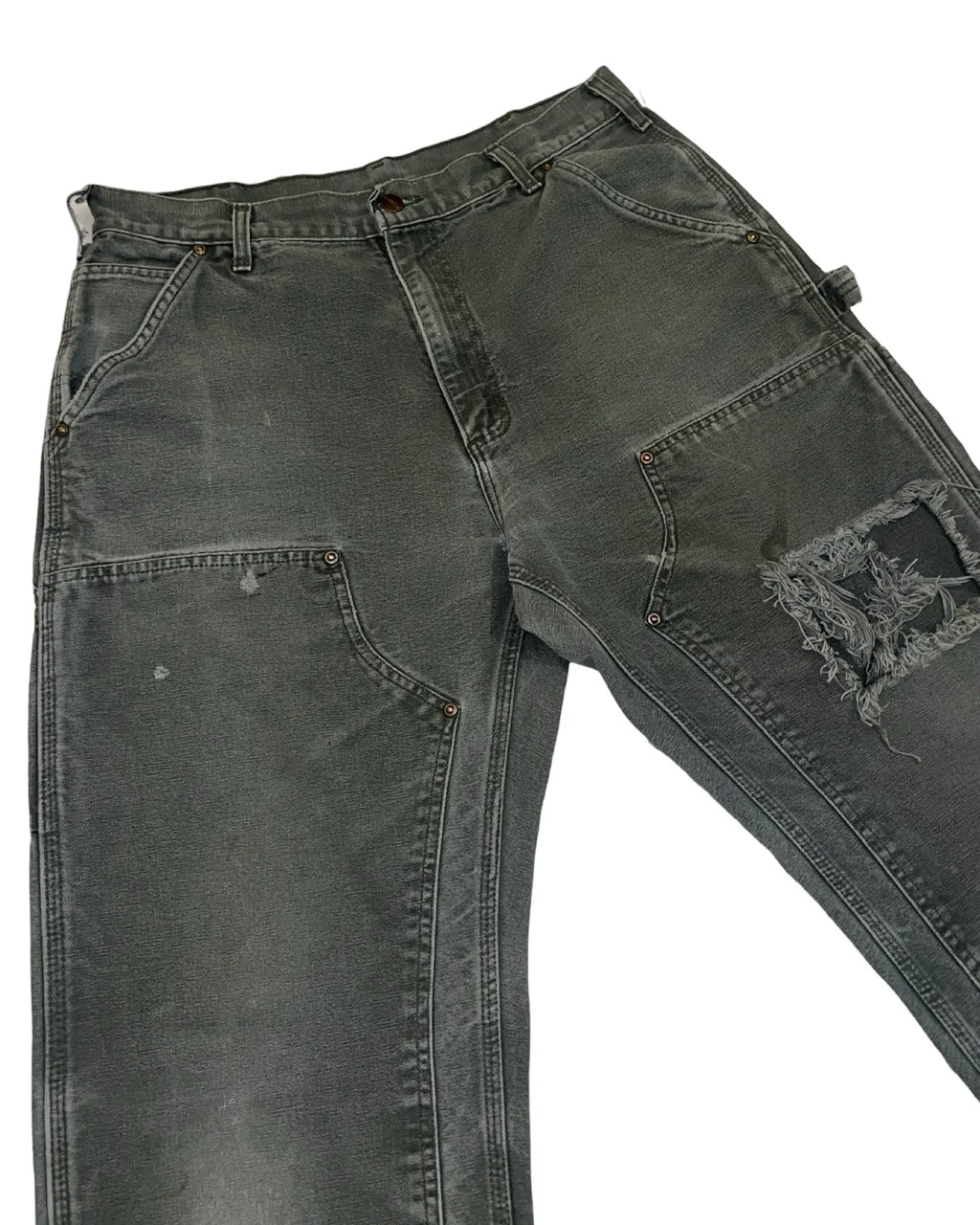 34 x 32 Vintage 90s Carhartt Washed Olive Double Knee Pants KIF Vintage