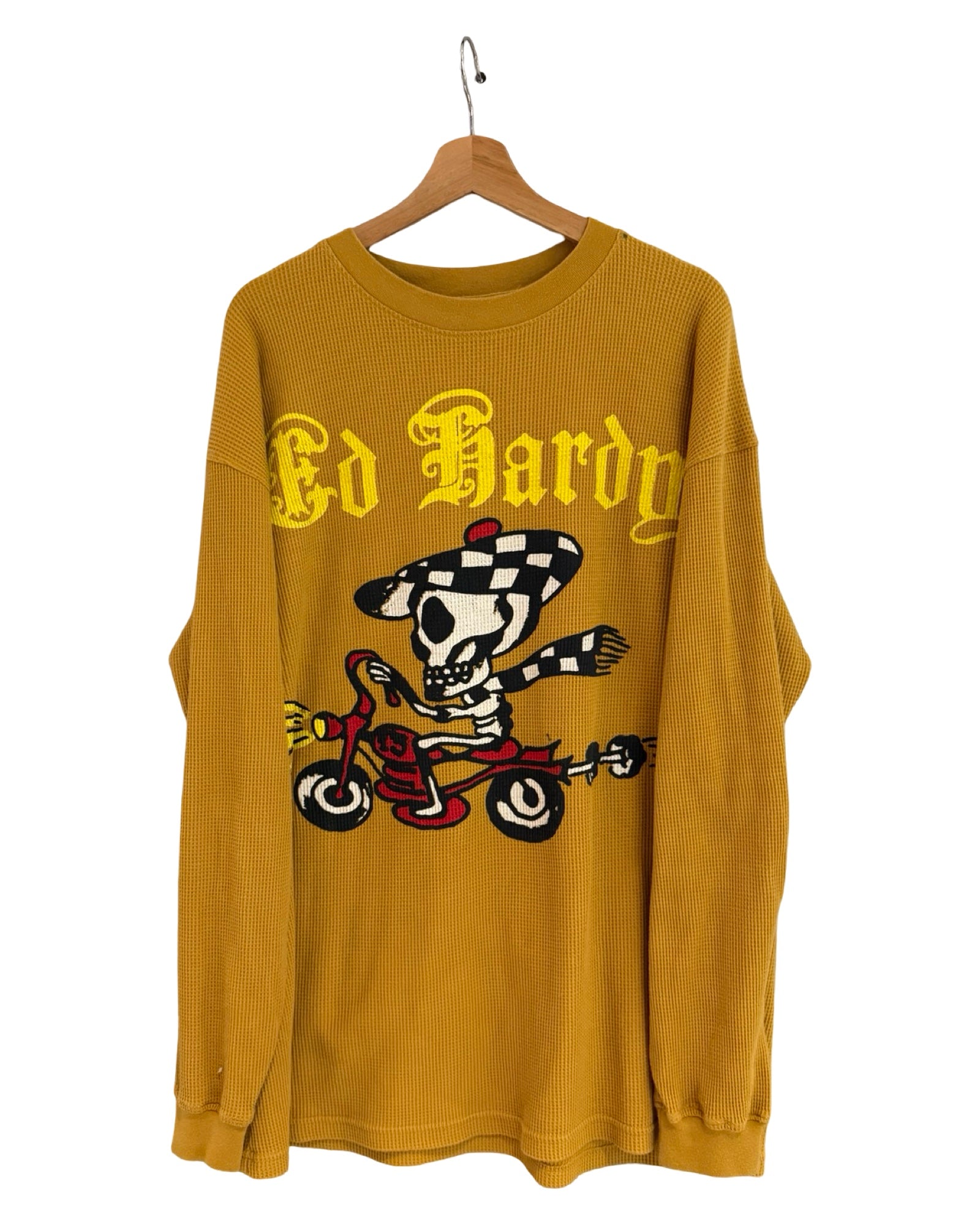 Vintage Y2K Ed Hardy Double Sided Yellow Thermal KIF Vintage