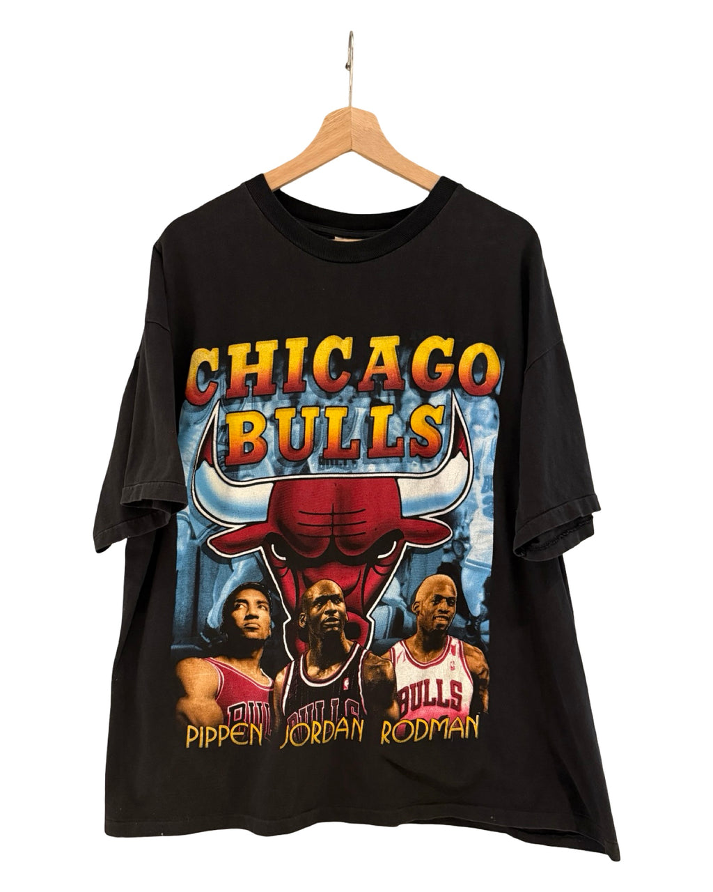 Vintage 1996 Chicago Bulls Jordan Pippen Rodman Rap Tee KIF Vintage