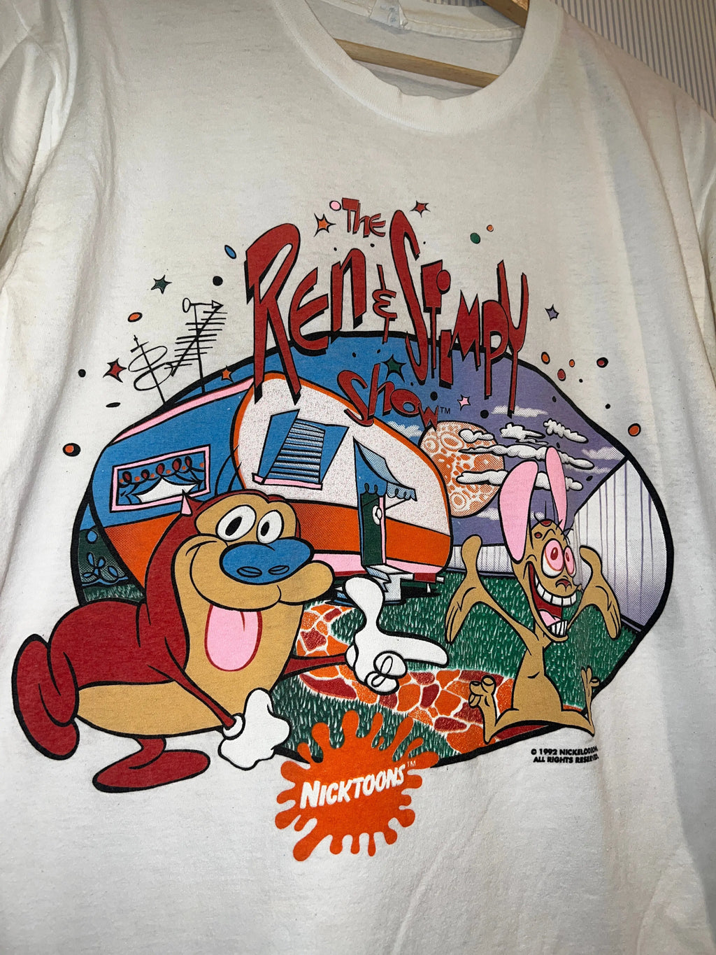 Vintage 1992 Ren & Stimpy Nickelodeon Promo Tee KIF Vintage