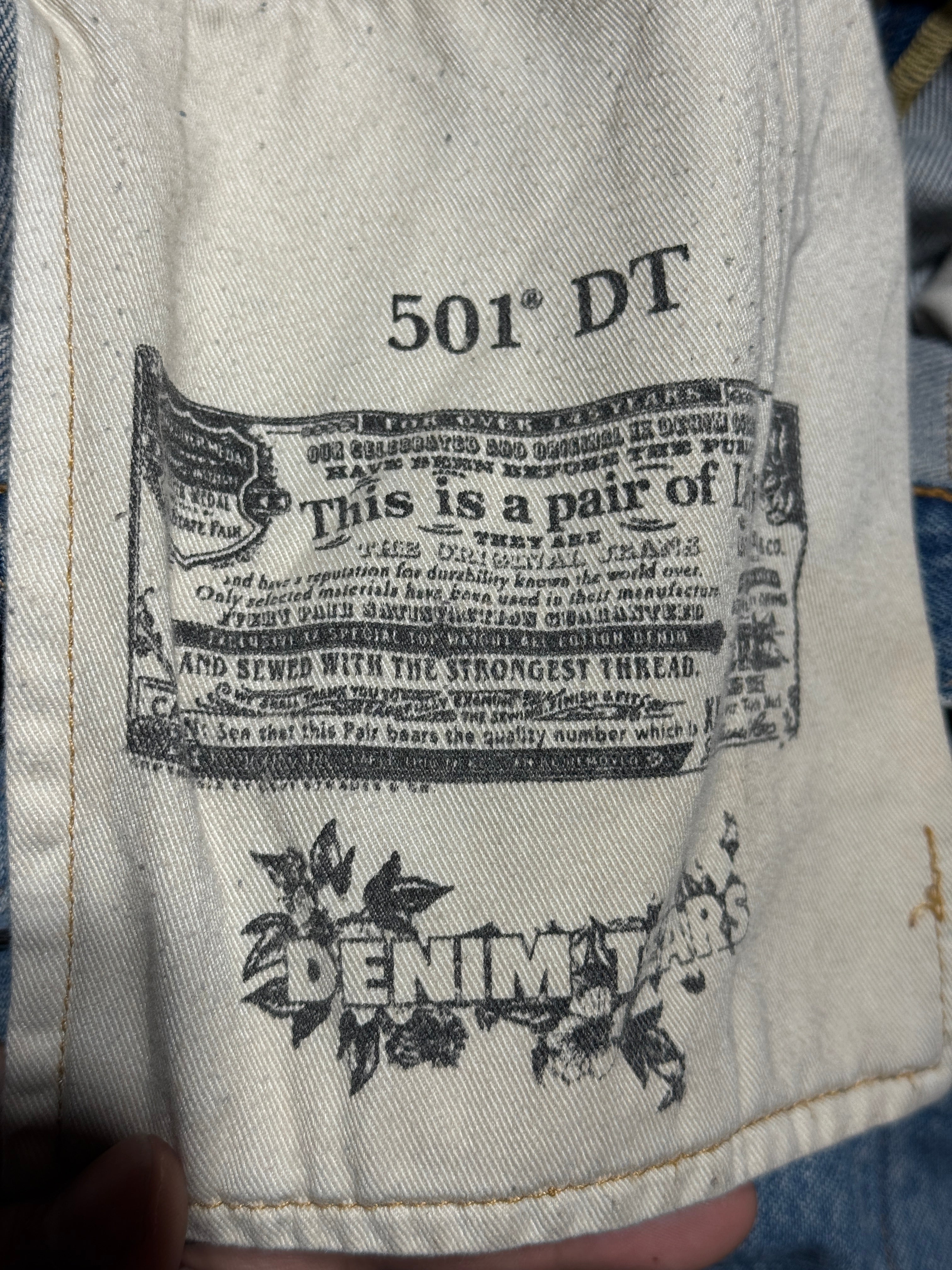 34 x 34 Stussy x Denim Tears 501 Indigo Jeans KIF Vintage