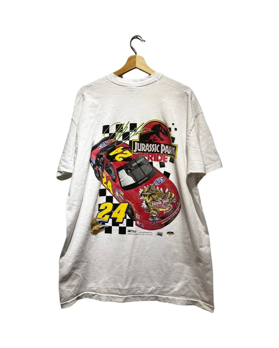 Vintage 1997 Nascar x Jurassic Park Monte Carlo Tee KIF Vintage