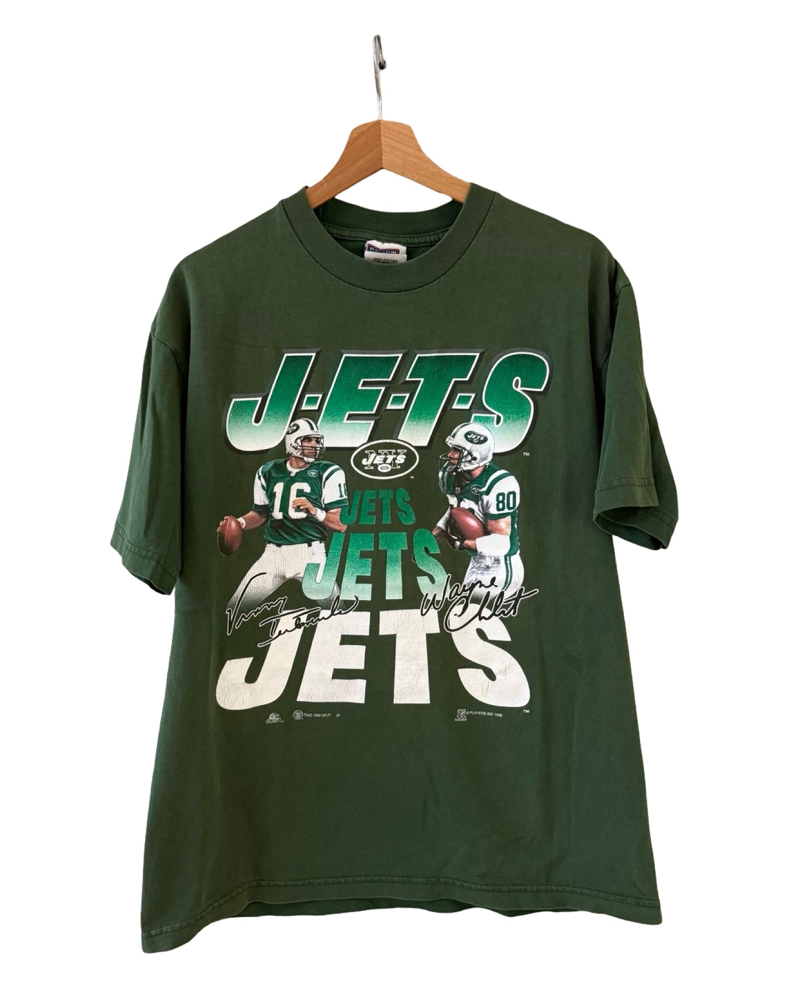 Vintage 1998 New York Jets Vinny Testaverde Wayne Chrebet Tee