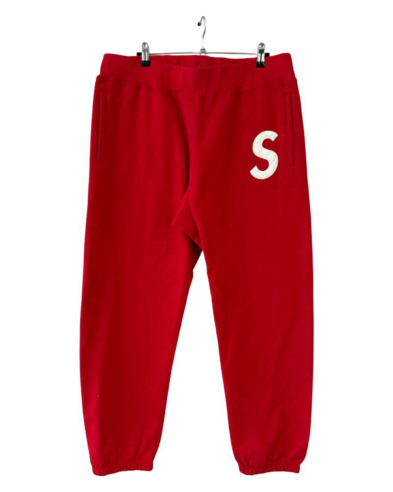 FW20 DS Supreme Leather Patch Red Sweatpants