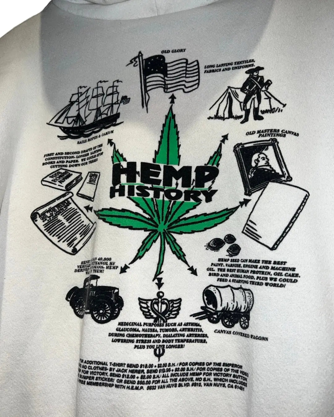 Vintage 1995 HEMP For Victory Marijuana Tour Hoodie KIF Vintage