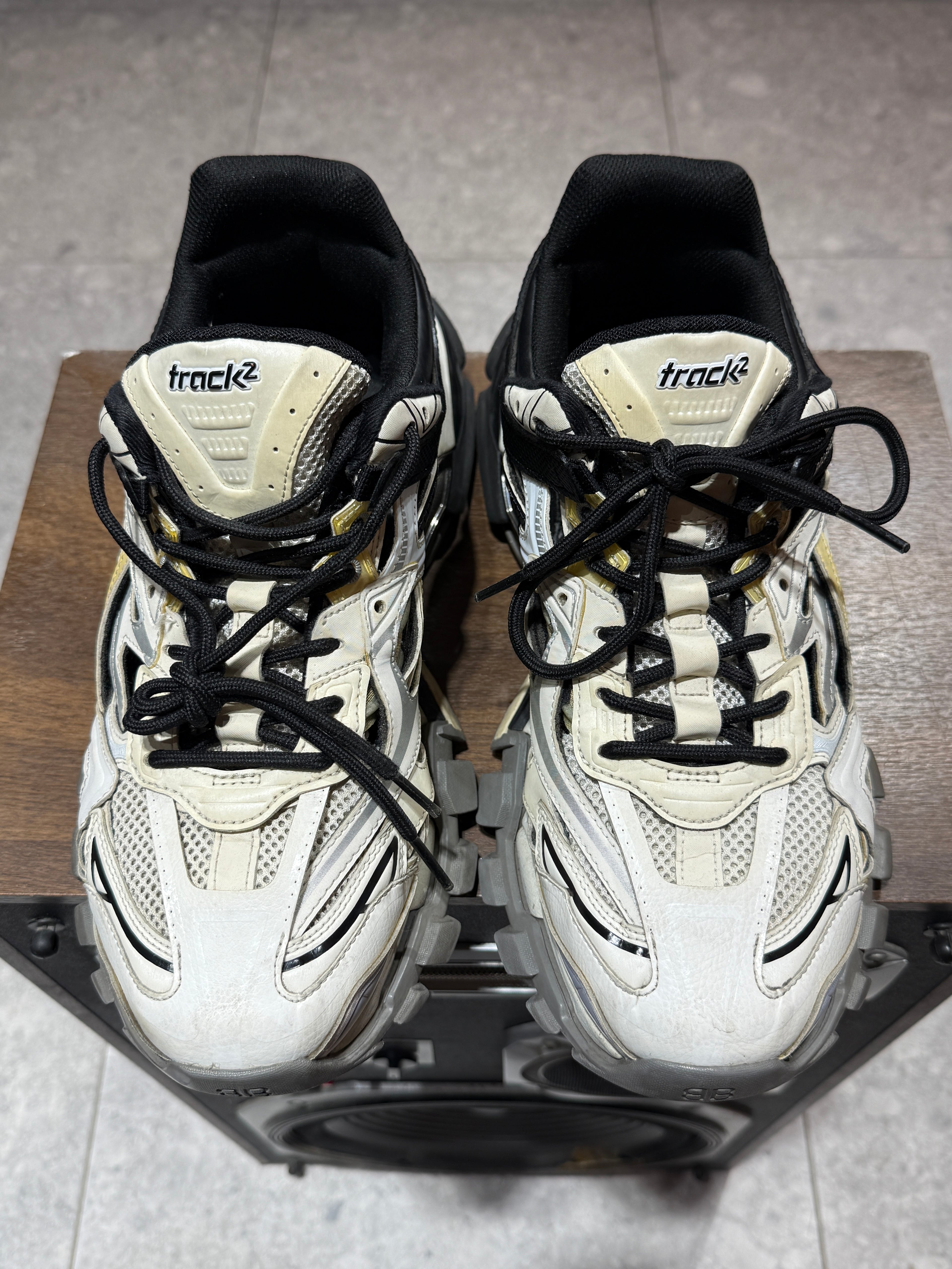 Balenciaga Track 2 Beige White Black Runners Sneakers KIF Vintage