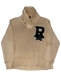 Vintage Ralph Lauren Knitted Skull Patch Varsity Sweater KIF Vintage