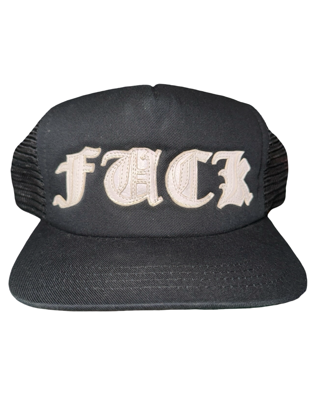 Chrome Hearts FUCK Leather Letters Hat KIF Vintage
