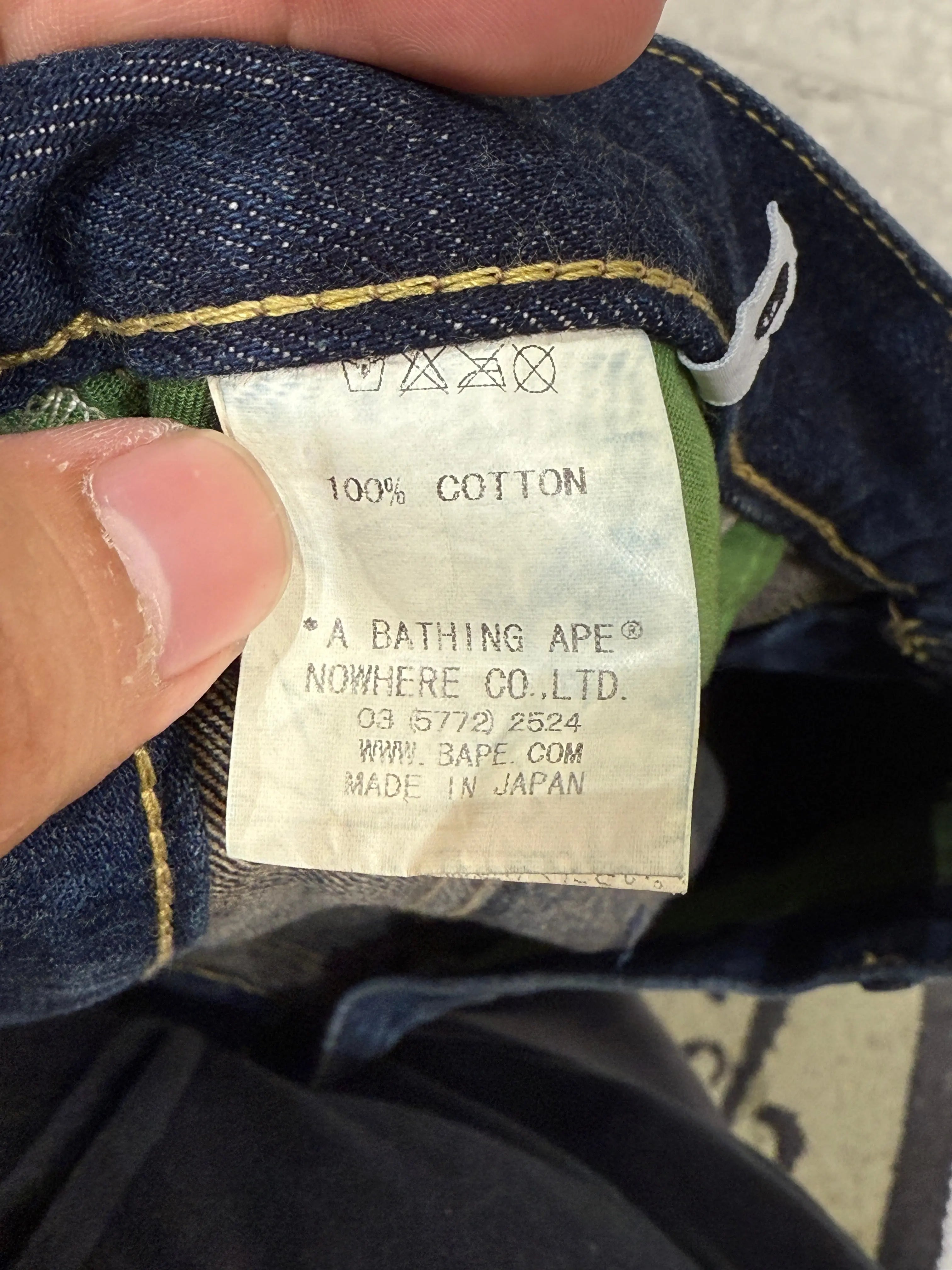 Rare y2k BAPE Human Made Baggy Spellout Jeans size 40 KIF Vintage