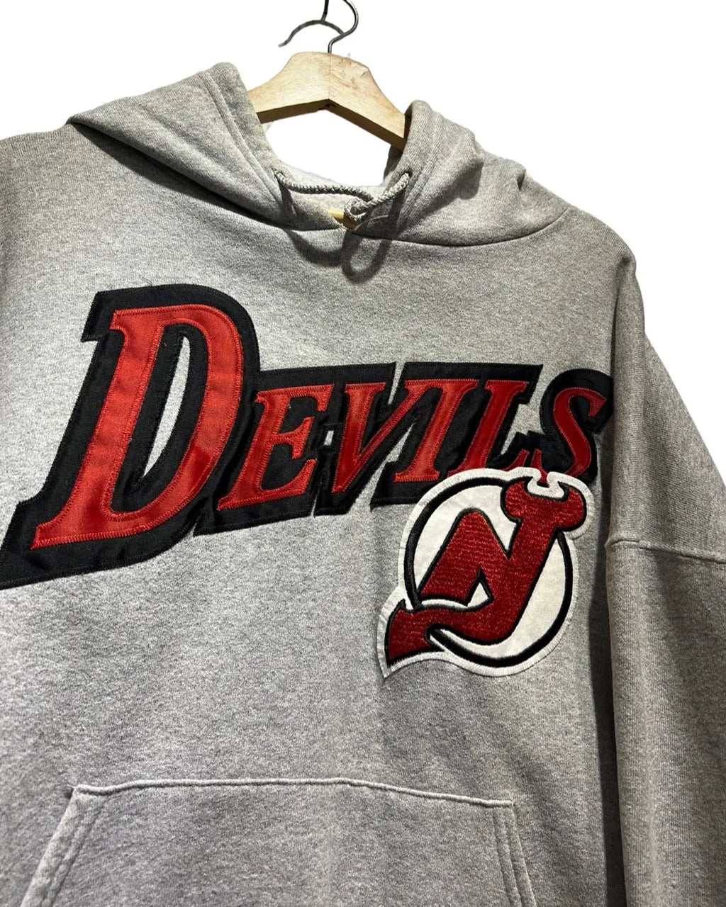 Vintage 90s New Jersey Devils Spellout Hoodie KIF Vintage