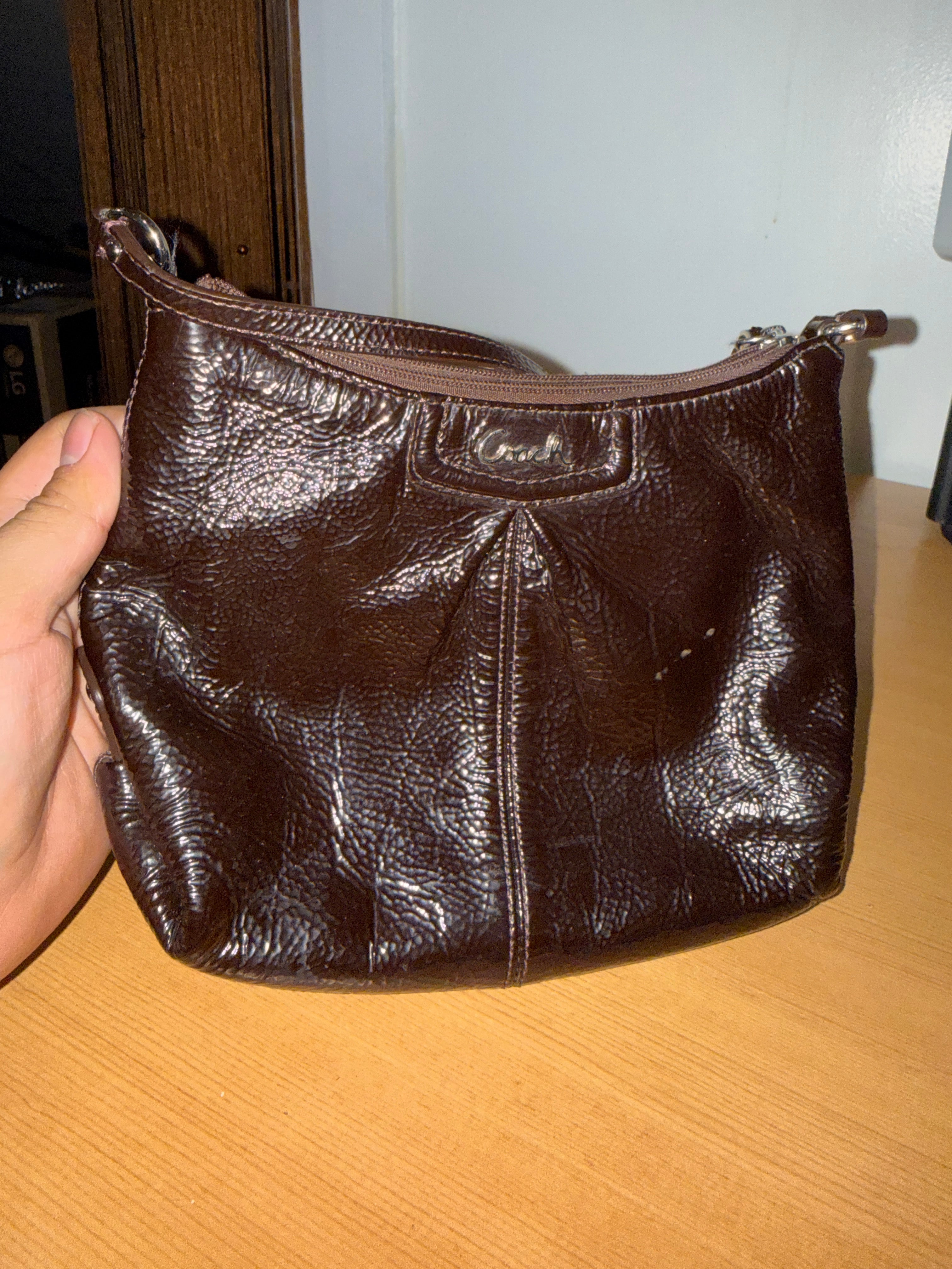 Vintage Coach Small Leather Brown Ashley Crossbody Bag KIF Vintage