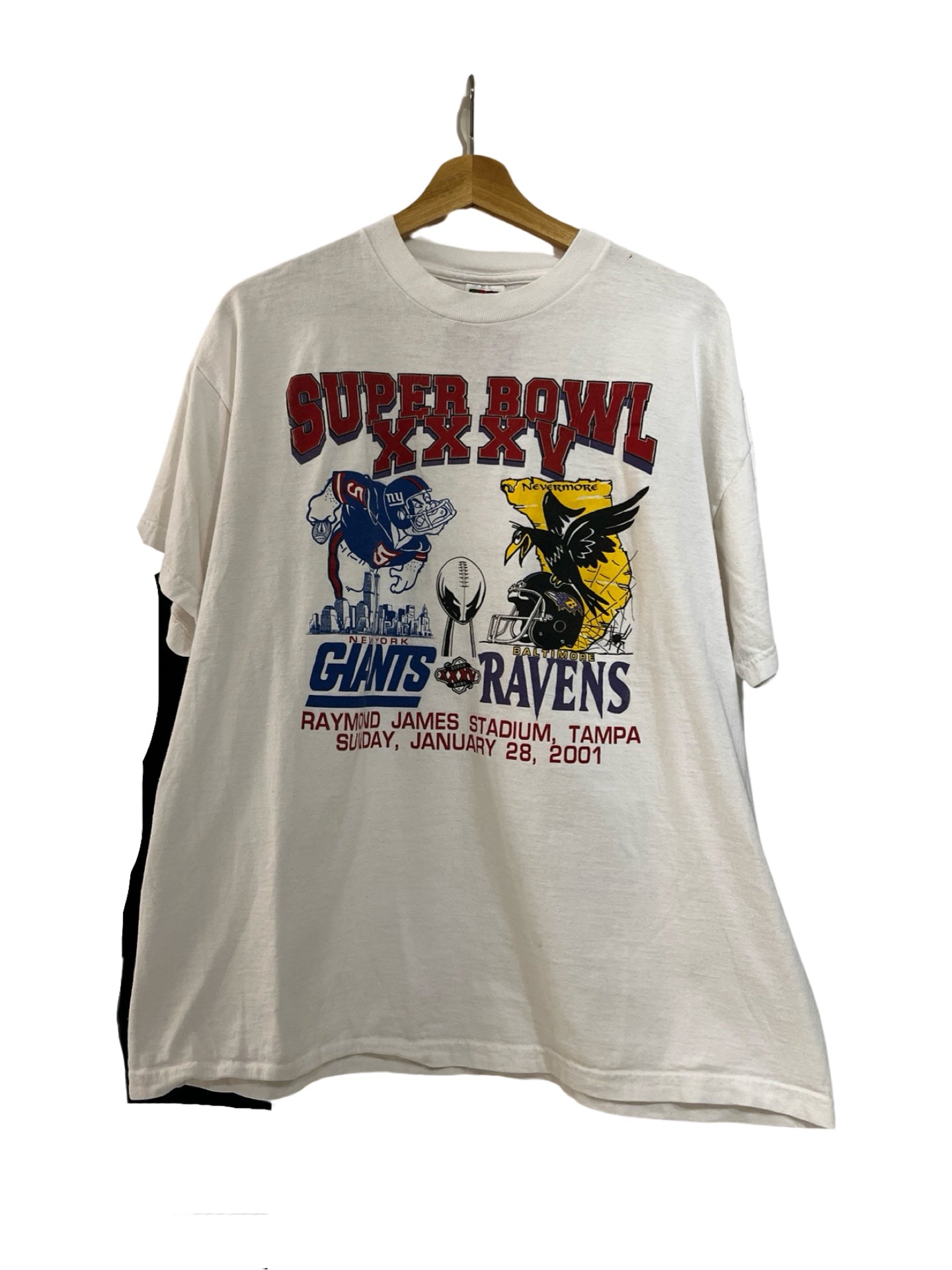 Vintage 2001 Baltimore Ravens vs NY Giants Super Bowl Tee KIF Vintage