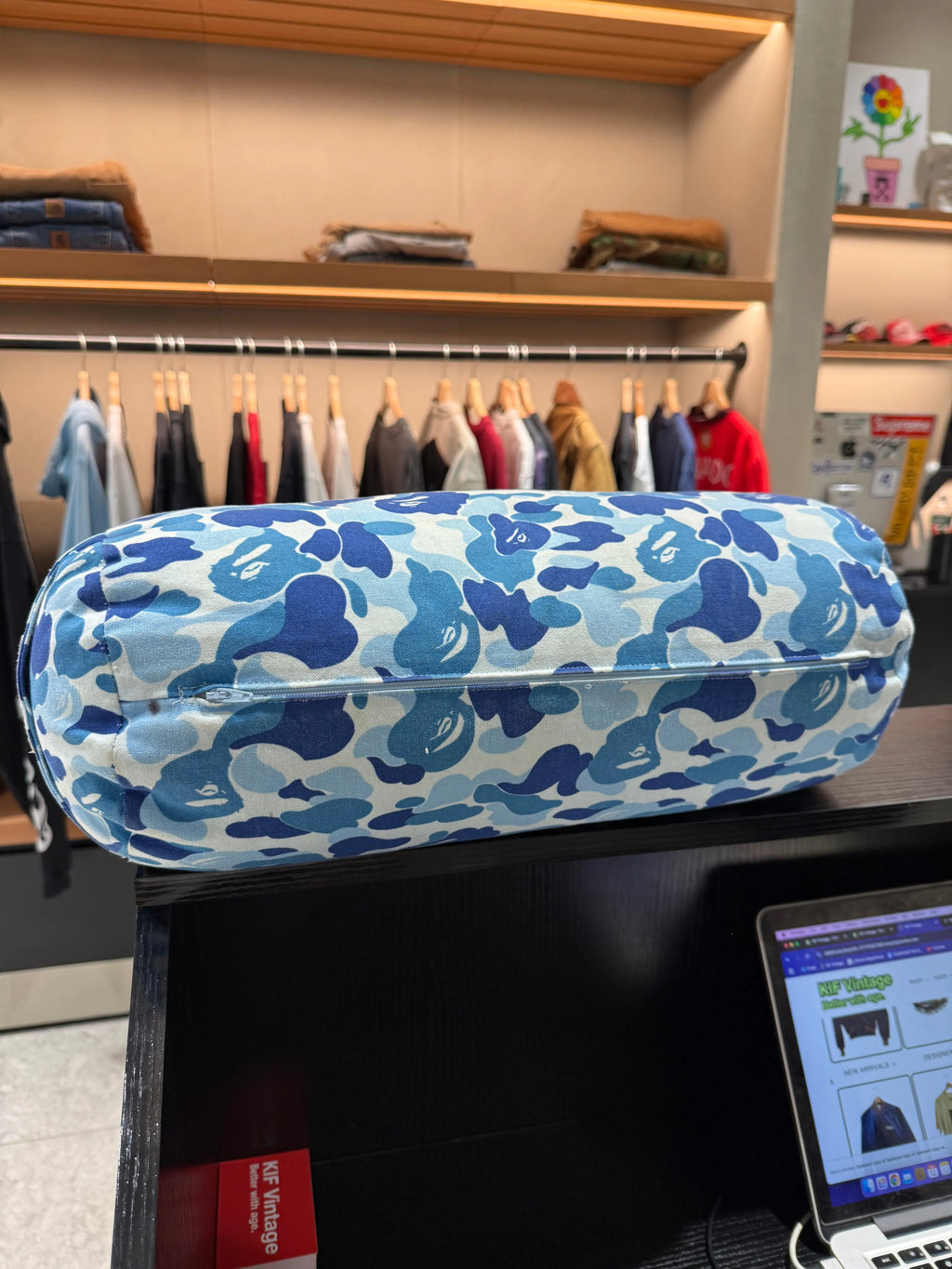 Bape A Bathing Ape Blue Camo Cushion Pillow KIF Vintage