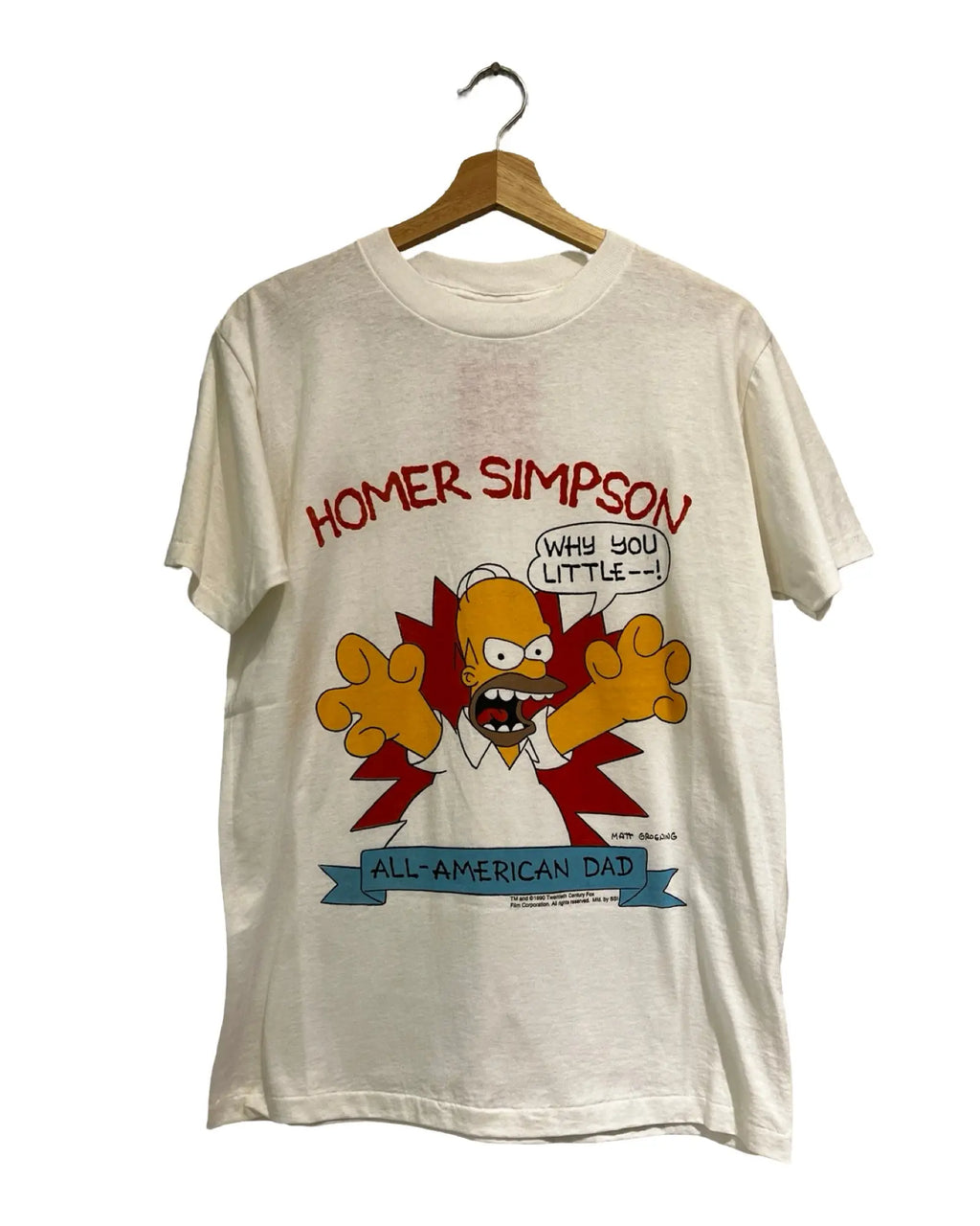 Vintage 1990 The Simpsons Homer American Dad Promo Tee KIF Vintage
