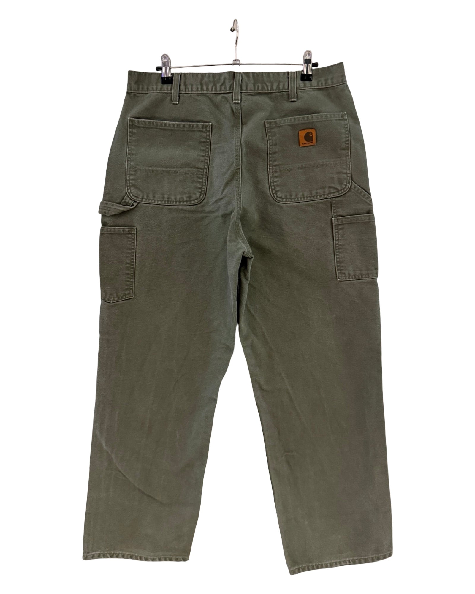 Pantalones de carpintero Carhartt vintage verde oliva 34 x 30