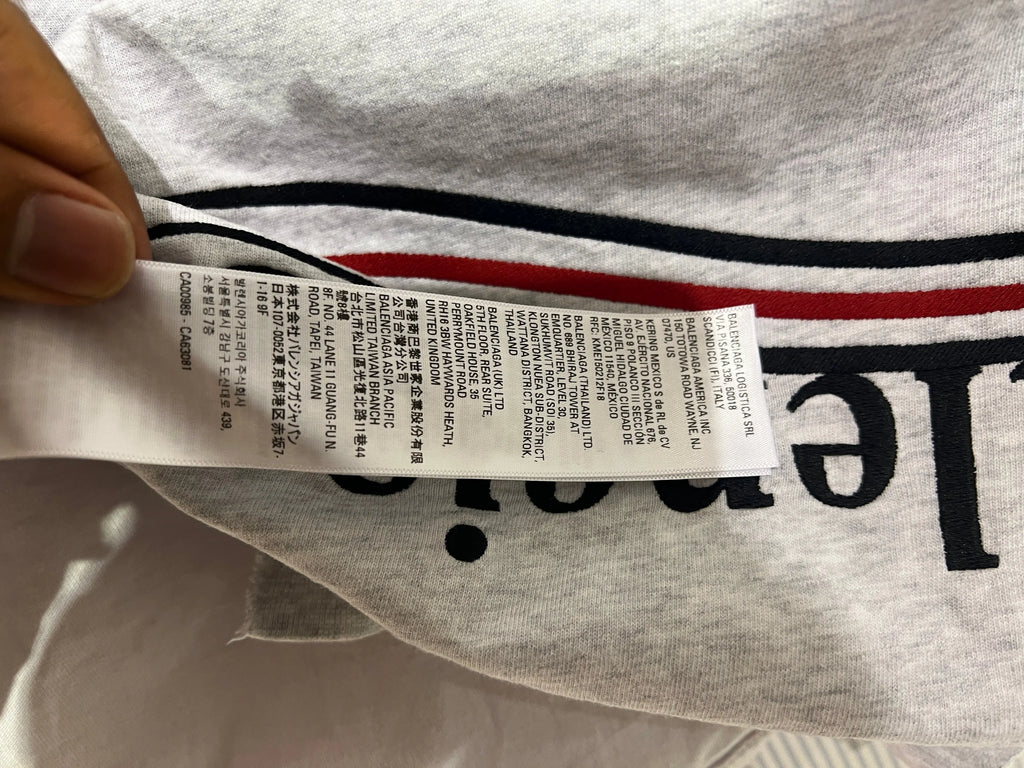 Archive Balenciaga Paris Upside Down Embroidered Patchwork Tee KIF Vintage